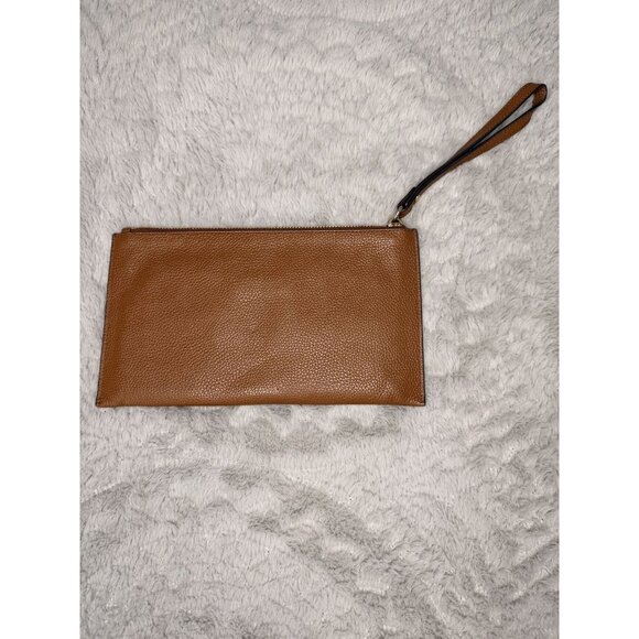 Michael Kors Brown Pebbled Leather Wristlet Clutch Zip Wallet - Picture 3 of 10